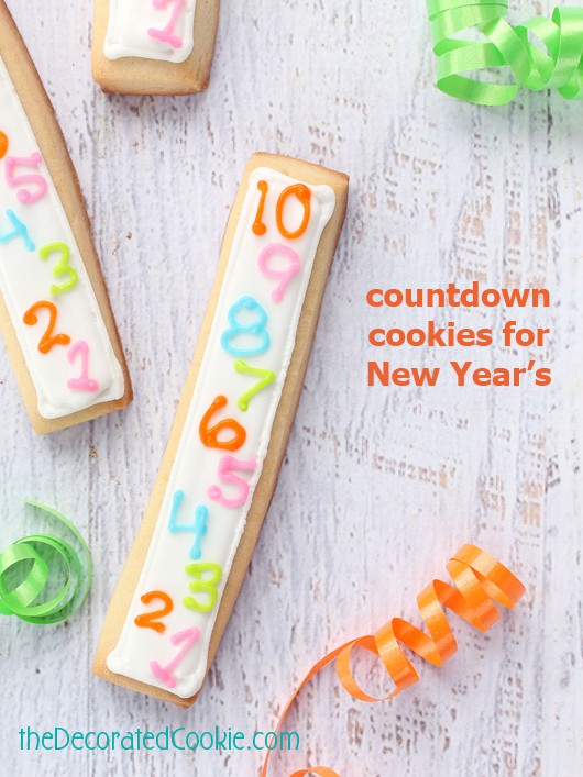 countdown cookie sticks for New Year's Eve