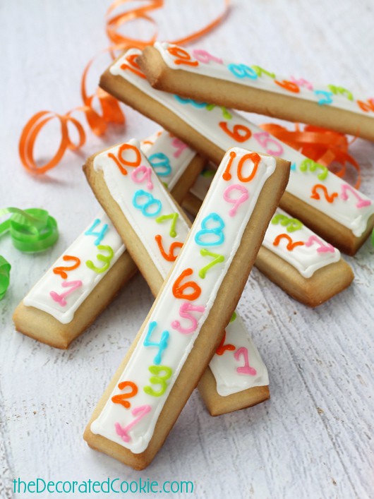 countdown cookie sticks for New Year's Eve