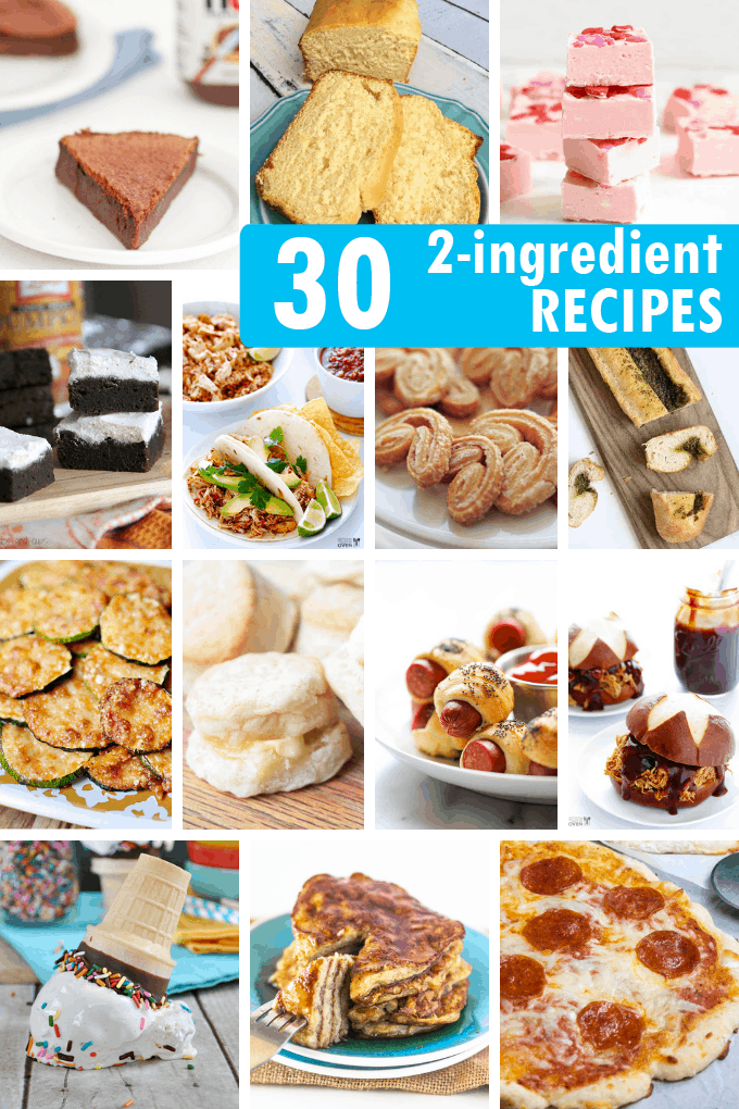 2-INGREDIENT RECIPES -- A roundup of easy two-ingredient recipes for appetizers, snacks, breakfast, breads, sides, and dinner. 