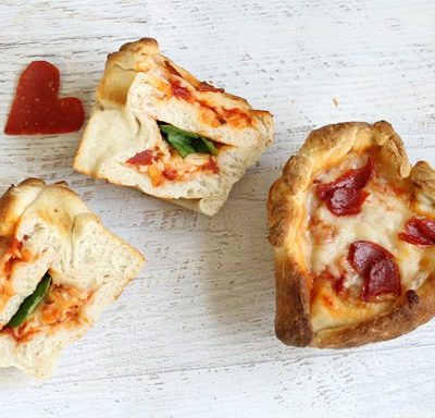 heart-shaped pizza cupcakes
