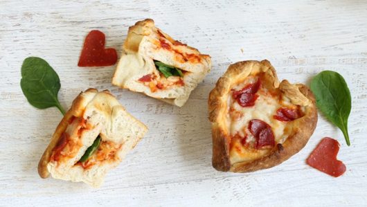 heart-shaped pizza cupcakes