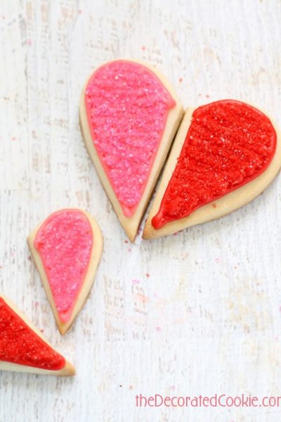 heart half cookies for Valentine's Day