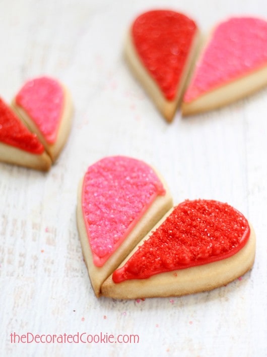 heart half cookies for Valentine's Day