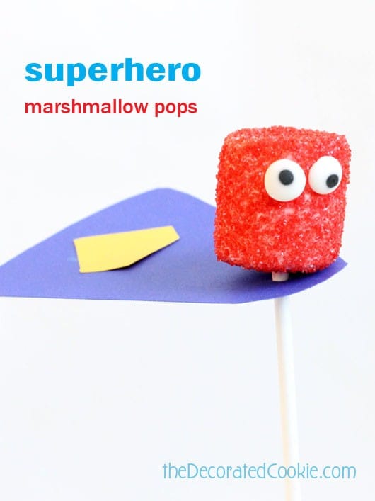 superhero marshmallow pops