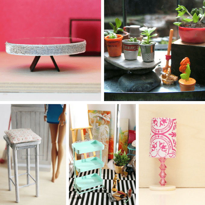 30 DIY dollhouse furniture links PLUS how to make a pom pom armchair