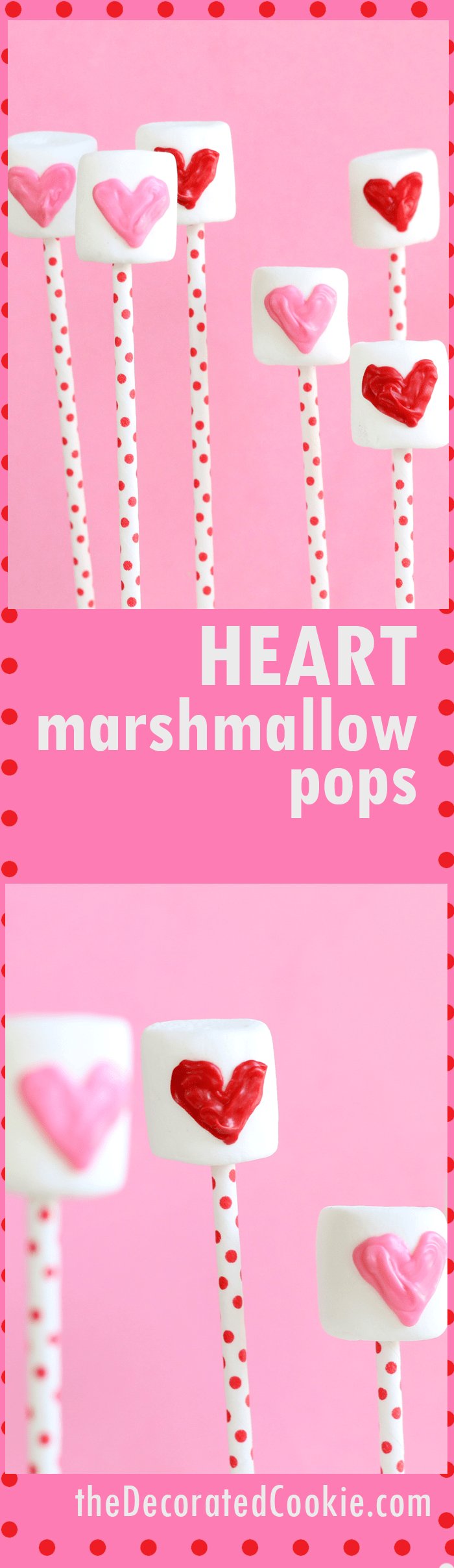 heart marshmallow pops for Valentine's Day 