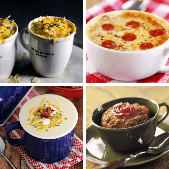 18 EASY MICROWAVE MUG RECIPES -- for breakfast, lunch, dinner, and dessert. 