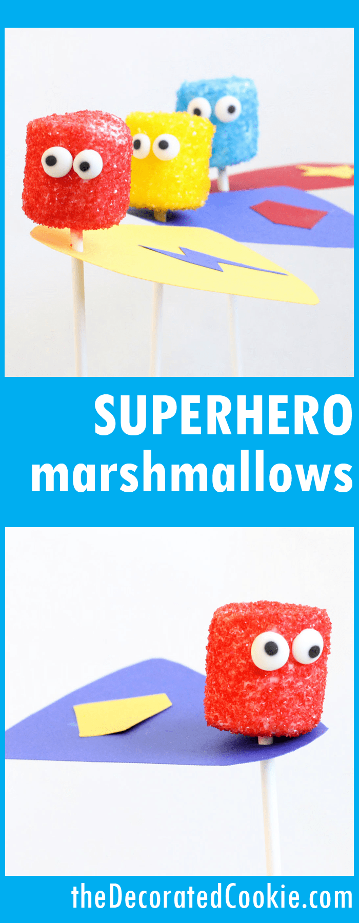 how to make easy superhero marshmallow pops