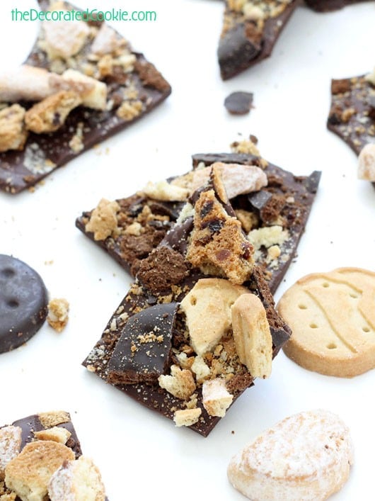 Girl Scout Cookies chocolate bark