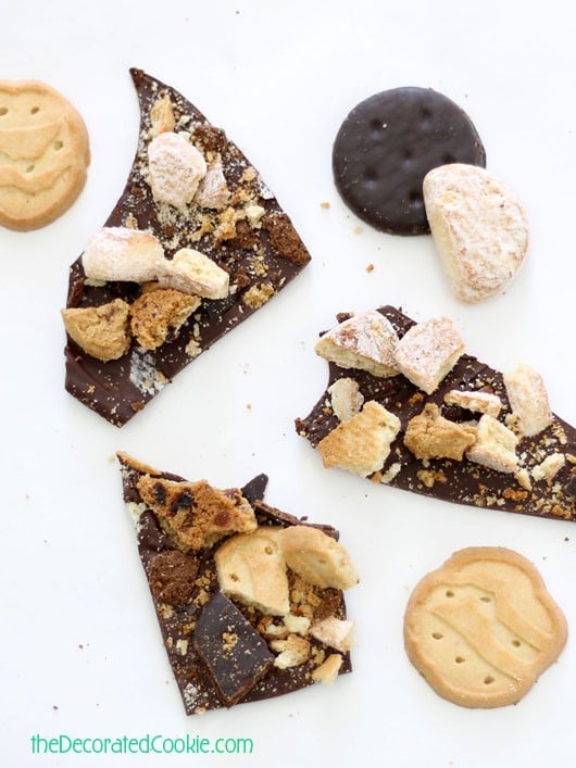 Girl Scout Cookies chocolate bark