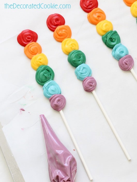 how to make rainbow candy pops 