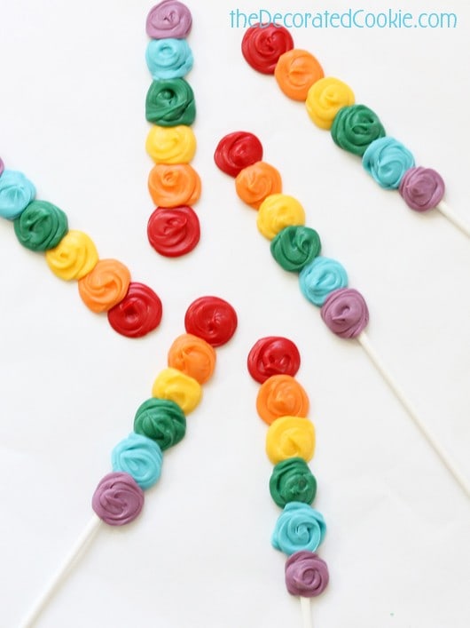 how to make rainbow candy pops 
