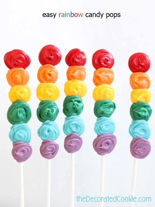 how to make rainbow candy pops 