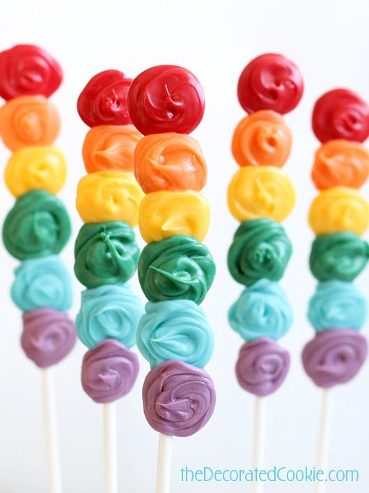how to make rainbow candy pops 
