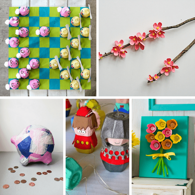 roundup of amazing egg carton crafts for kids and adults