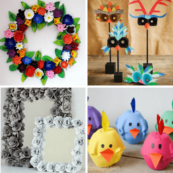 roundup of amazing egg carton crafts for kids and adults