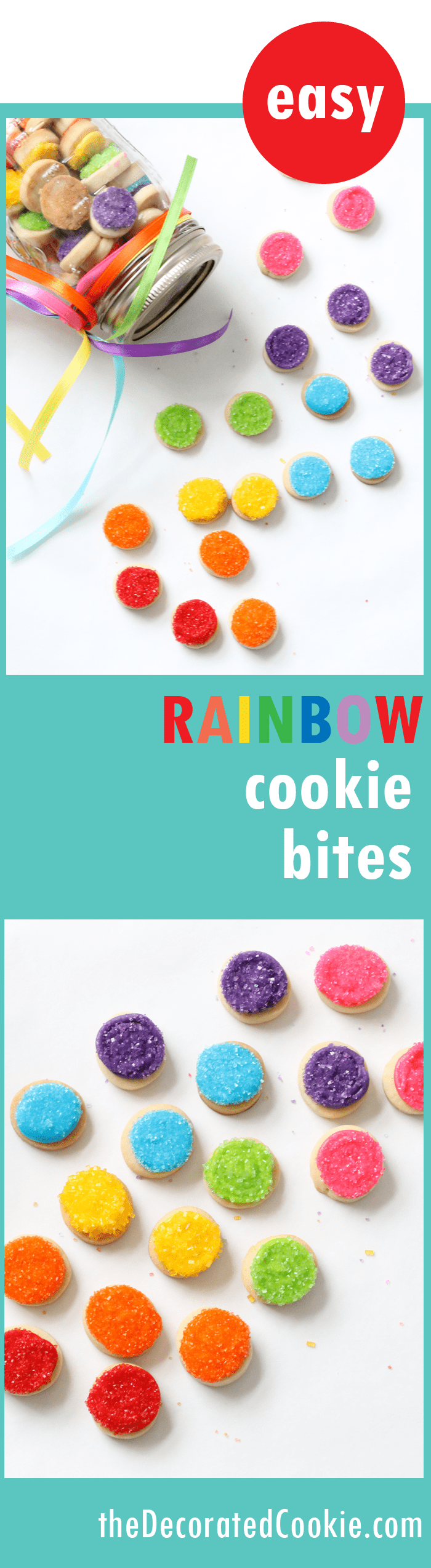 EASY rainbow cookie bites 