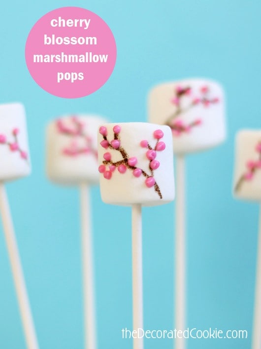 cherry blossom marshmallow pops 