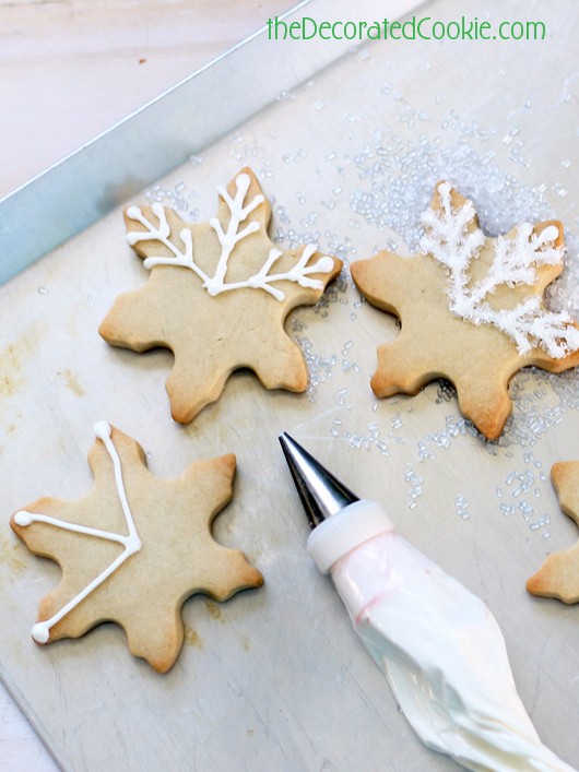 winter to spring snowflake cookies