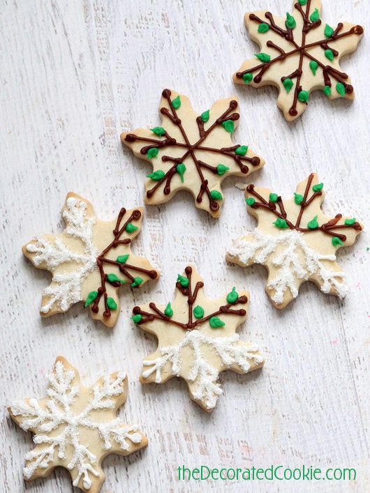 winter to spring snowflake cookies