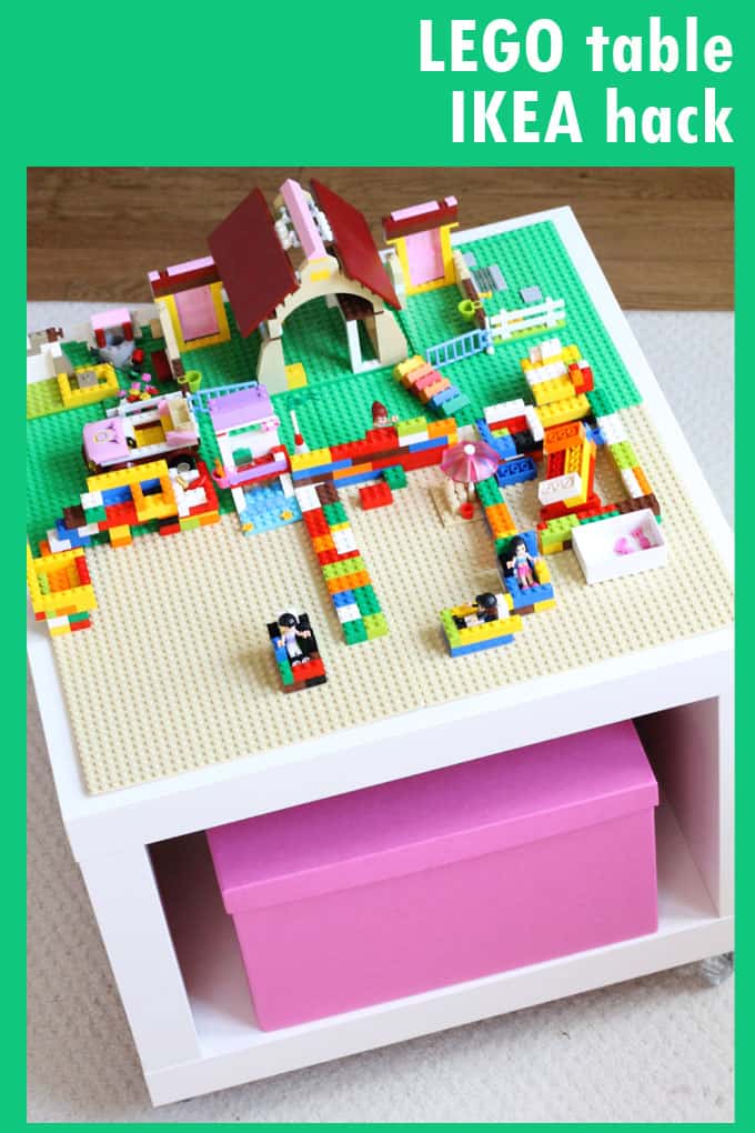 This LEGO IKEA hack is a play table and storage all one.