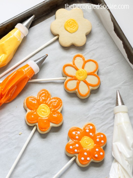 flower cookie pops