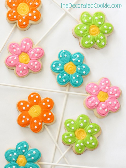 flower cookie pops