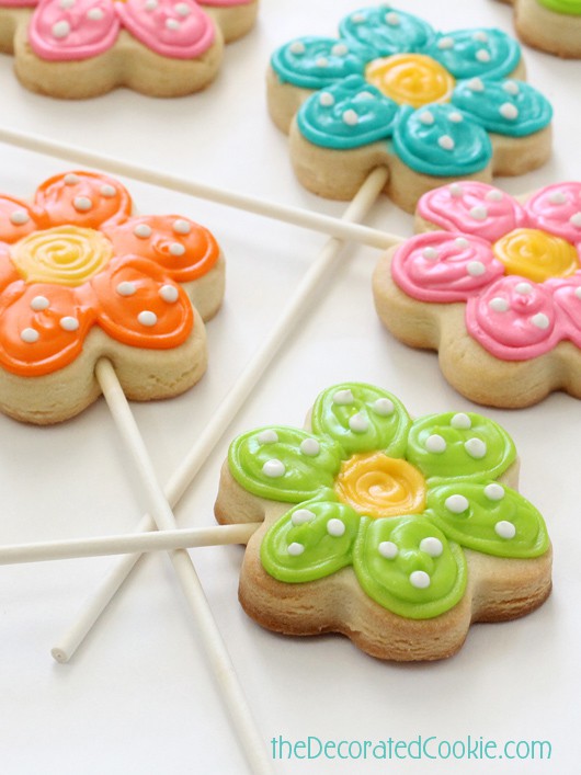 flower cookie pops