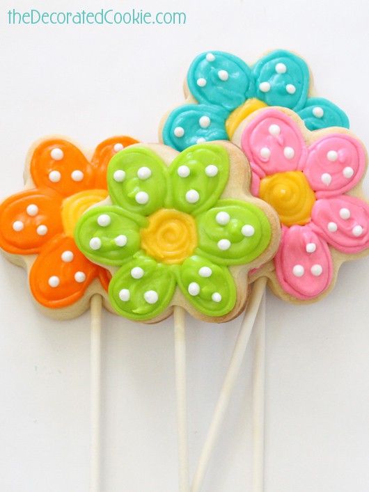 flower cookie pops