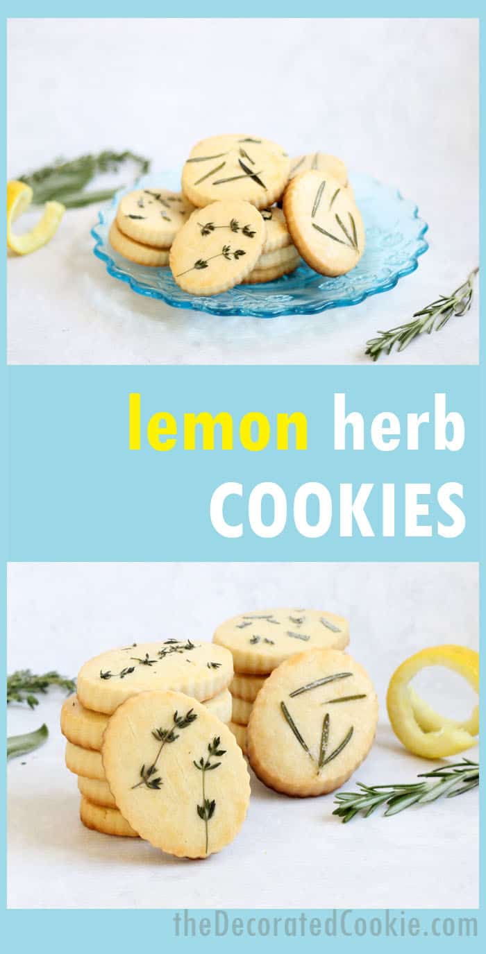 How to make lemon herb shortbread cookies, a delicious spring dessert for Easter, Mother's Day, or a garden party 