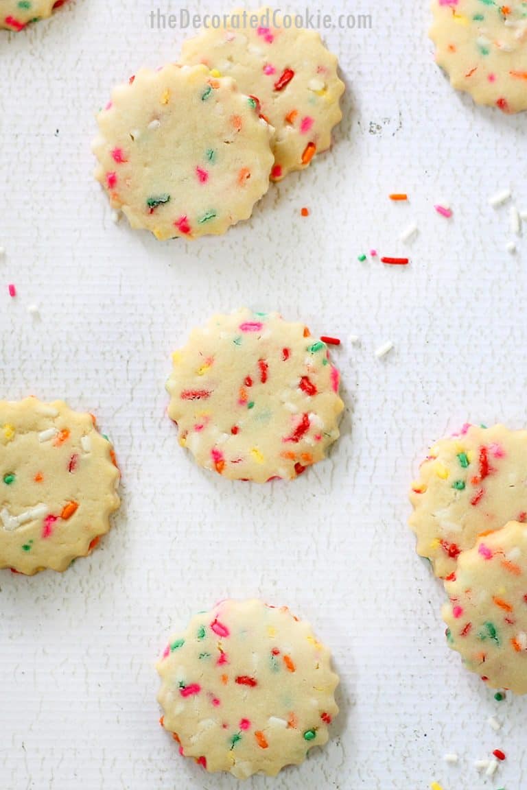RAINBOW SPRINKLES SHORTBREAD COOKIES, easy, fun unicorn food