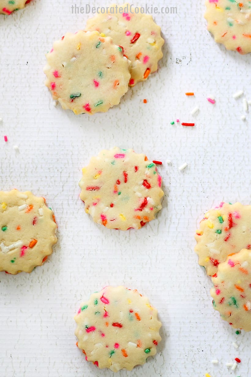 rainbow sprinkle shortbread cookies