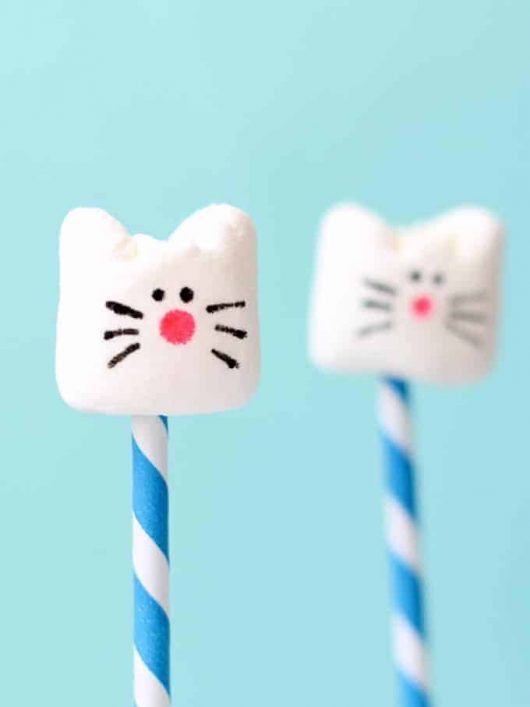CAT MARSHMALLOWS easy animal food craft for kids