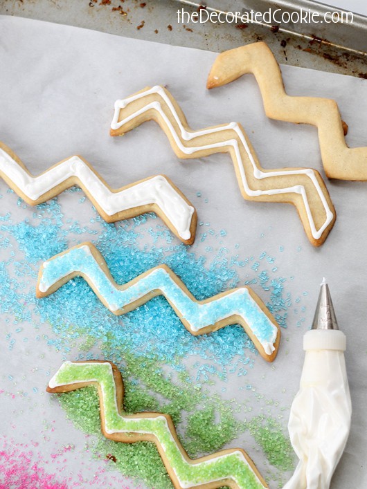 rainbow chevron cookies