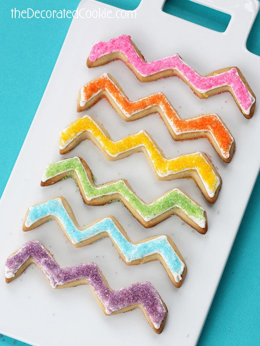 rainbow chevron cookies