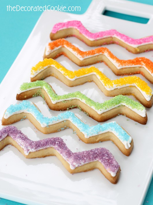 rainbow chevron cookies