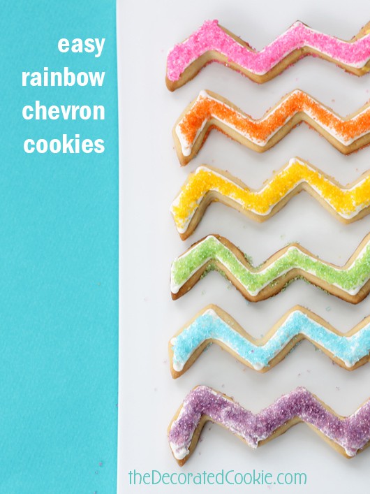 rainbow chevron cookies