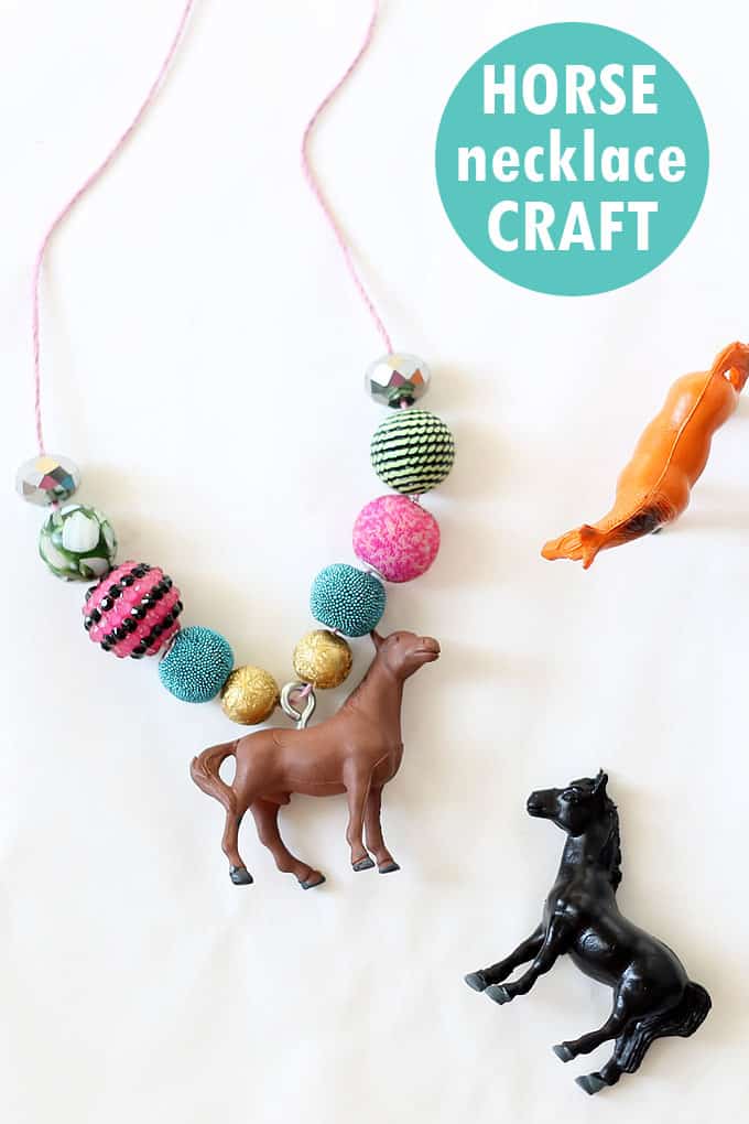 Need an activity for a horse-themed party? Try these DIY horse necklace craft for girls with supplies found at the craft store.