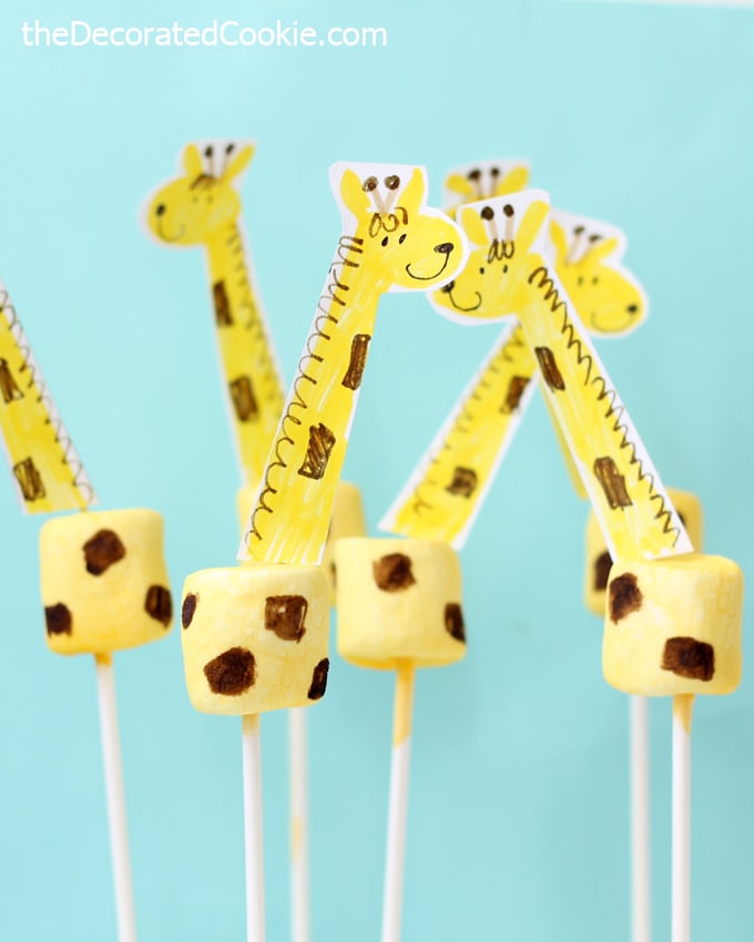 giraffe marshmallows with free printable 