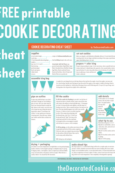 cookie decorating cheat sheet for beginners