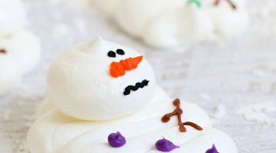 melting snowman meringues
