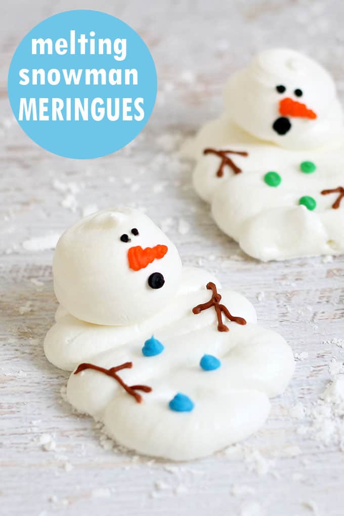 melting snowman meringues 