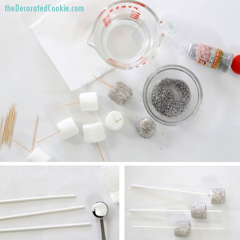 ball drop marshmallow pops for New Year's Eve 