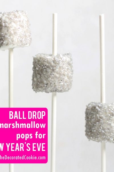 ball drop marshmallow pops for New Year's Eve