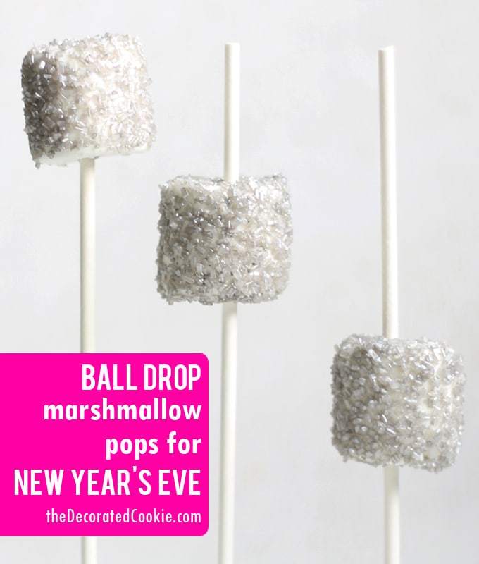 ball drop marshmallow pops for New Year's Eve 