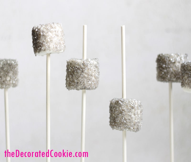 ball drop marshmallow pops for New Year's Eve 