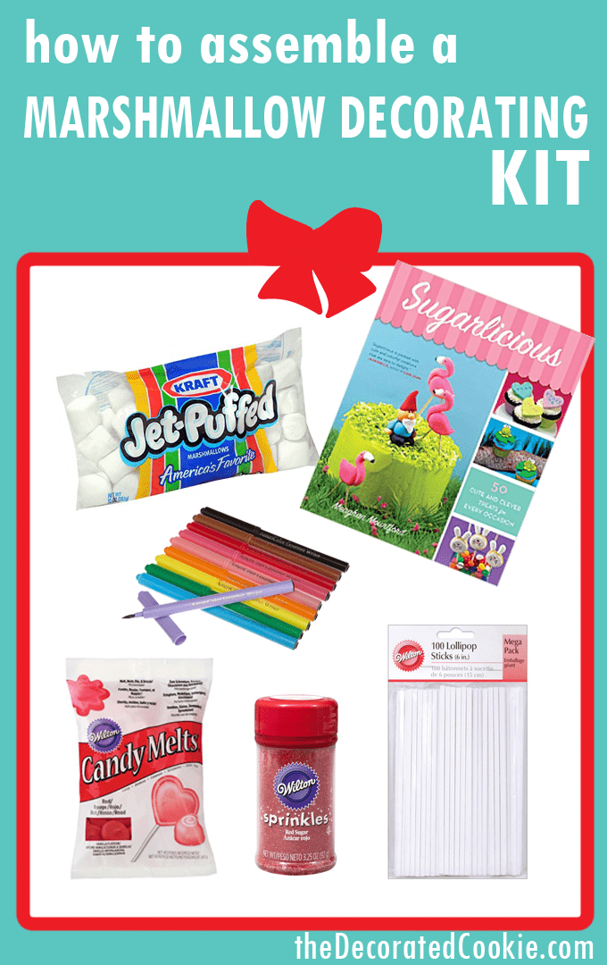 Holiday gift guide: Assemble a cookie decorating kit, cupcake decorating kit, or marshmallow decorating kit. Great gift for kids or grown-ups who love to bake and create fun food. 