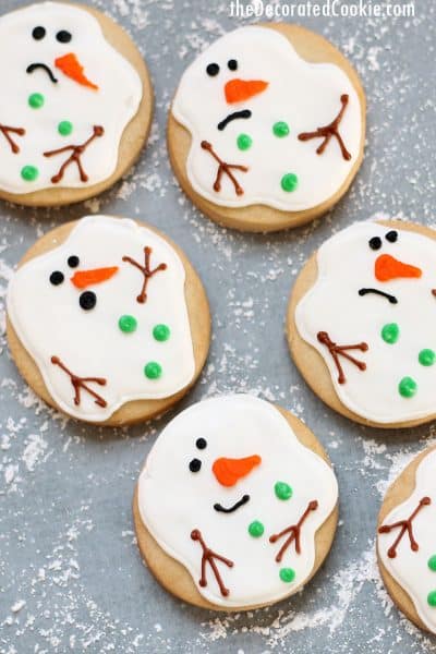 easy melted snowman cookies