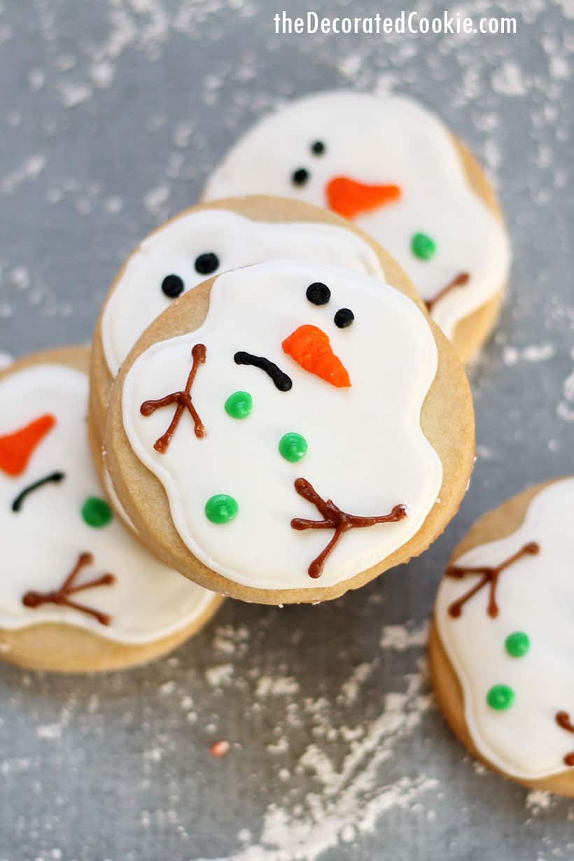 easy melted snowman cookies 