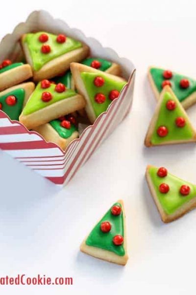mini mod Christmas tree cookies